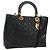 Borsa Christian Dior Canage in pelle di agnello nera e oro Auth 180510SAM Nero D'oro