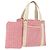 Bulgari Borsa BVLGARI Logo Mania in tela Rosa Argento Auth BSZ642