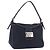 FENDI Mamma Baguette Shoulder Bag Canvas Navy Silver Auth 187625V Silvery Navy blue