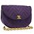 Borsa a Spalla CHANEL con Catena Satin Viola Oro CC Auth 185314 D'oro Porpora