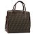 Borsa a Mano FENDI Zucca Canvas Nero Marrone Auth 177879
