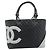 CHANEL Cambon Line Matelasse Tote Bag Pelle Nera Argento CC Auth ka4895SAM Nero - vista 13