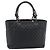 CHANEL Cambon Line Matelasse Tote Bag Pelle Nera Argento CC Auth ka4895SAM Nero - vista 2