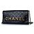 Chanel, Clutch con patta e logo a catena Nero D'oro