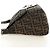 FENDI Zucca Canvas Mamma Baguette Shoulder Bag Black Brown Auth 190478V Marrone Nero - vista 3