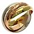 Anello Trinity in oro 18K Cartier Rosa Bianco Giallo - vista 2
