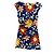 Robe mini froncée à imprimé floral bleu Sézane Rouge Jaune