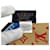 Sciarpa in seta Monogram Louis Vuitton Rosso Blu Arancione  - vista 6