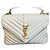 Borsa a tracolla Saint Laurent College in pelle bianca Beige
