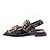 Ganni Sandali nero croco vernice nero Beige - vista 3