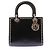 Borsa " Lady dior" in pelle liscia nera con borchie Nero