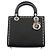 Borsa " Lady dior" in pelle liscia nera con borchie Nero - vista 6