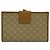 Céline Celine Vintage Macadam Blazon Logo Pattern Bi-fold Wallet Brown Beige