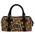 Mini borsa Boston in tela marrone e pelle Christian Dior