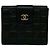 Chanel Icon Coco Mark Hardware Lammfell-Bifold-Wallet Schwarz