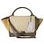 Céline Celine Trapeze Medium Handtasche aus tricolor Leder Beige Grau Gelb
