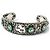 Bracciale rigido GUCCI AG925 Rhinestone Crystal Floral Interlocking G Argento Verde