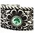 Bracciale rigido GUCCI AG925 Rhinestone Crystal Floral Interlocking G Argento Verde - vista 5