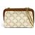 Céline Clutch Celine Triomphe Canvas Logo Chain Marrone Bianco sporco