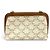 Céline Clutch Celine Triomphe Canvas Logo Chain Marrone Bianco sporco - vista 3