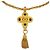 Chanel Vintage 94A Coco Mark Gripoix Collana Lunga con Frange Incrociate D'oro