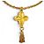 Chanel Vintage 94A Coco Mark Gripoix Collana Lunga con Frange Incrociate D'oro - vista 3