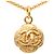 Collana con pendente medaglione Chanel Gold CC placcato oro D'oro - vista 2