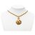 Collana con pendente medaglione Chanel Gold CC placcato oro D'oro - vista 5