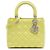 Lady Dior in agnello cannage giallo, misura Medium