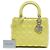 Lady Dior in agnello cannage giallo, misura Medium - vista 7