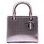 Dior Purple Medium Metallic Patent Microcannage Lady Dior Porpora