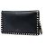 Valentino Black Leather Rockstud Flap Clutch Schwarz - Ansicht 2