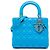 Lady Dior in agnello cannage blu, misura Medium Turchese