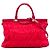 Borsa a mano con struttura Prada Red Tessuto Gaufre Rosso