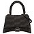 Borsa a mano Balenciaga Black Small BB Monogram Denim Hourglass Nero