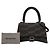 Borsa a mano Balenciaga Black Small BB Monogram Denim Hourglass Nero - vista 7