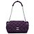 Chanel Purple Nylon Bubble Quilt Accordion Chain Flap Porpora