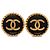 Orecchini a clip Chanel Gold CC placcati in oro ed smalto D'oro