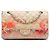 Chanel Orange Medium Classic Lambskin Tropical Flower Print Double Flap Arancione Pesca