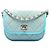 Chanel Blue Mini CC gesteppte Denim Messenger Flap Blau Türkis