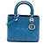 Lady Dior in agnello cannage blu, misura Medium
