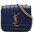 Saint Laurent Blue Small Lambskin Vicky Crossbody Blu scuro