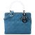 Lady Dior in denim blu Cannage con manici in acrilico Medium
