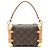 Borsa a tracolla Louis Vuitton Monogram Canvas Side Trunk PM Marrone - vista 3
