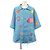 Camicia a maniche corte in seta Louis Vuitton Yayoi Kusama Limited Blu