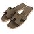 Hermès Hermes Oran37 Leder Flache Sandalen Braun Taupe