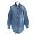 Gucci Interlocking G Brosche Denim Langarmhemd Blau