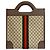 Gucci Ophidia GG Supreme Leder Tote Bag Braun Rot Grün - Ansicht 4