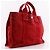 Hermès Borsa in tela Hermes DeauvillePM Rosso - vista 3