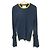 Autre Marque 3.1 Phillip Lim Rippstrick-Oberteil mit Plisseeärmeln Blau Marineblau